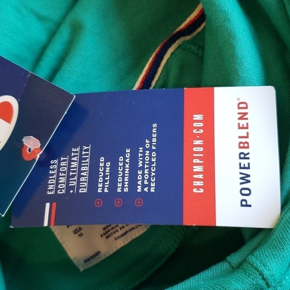 NWT Champion Women's Powerblend Fleece Hoodie Green Reef - Size 1X - Picture 6 of 8